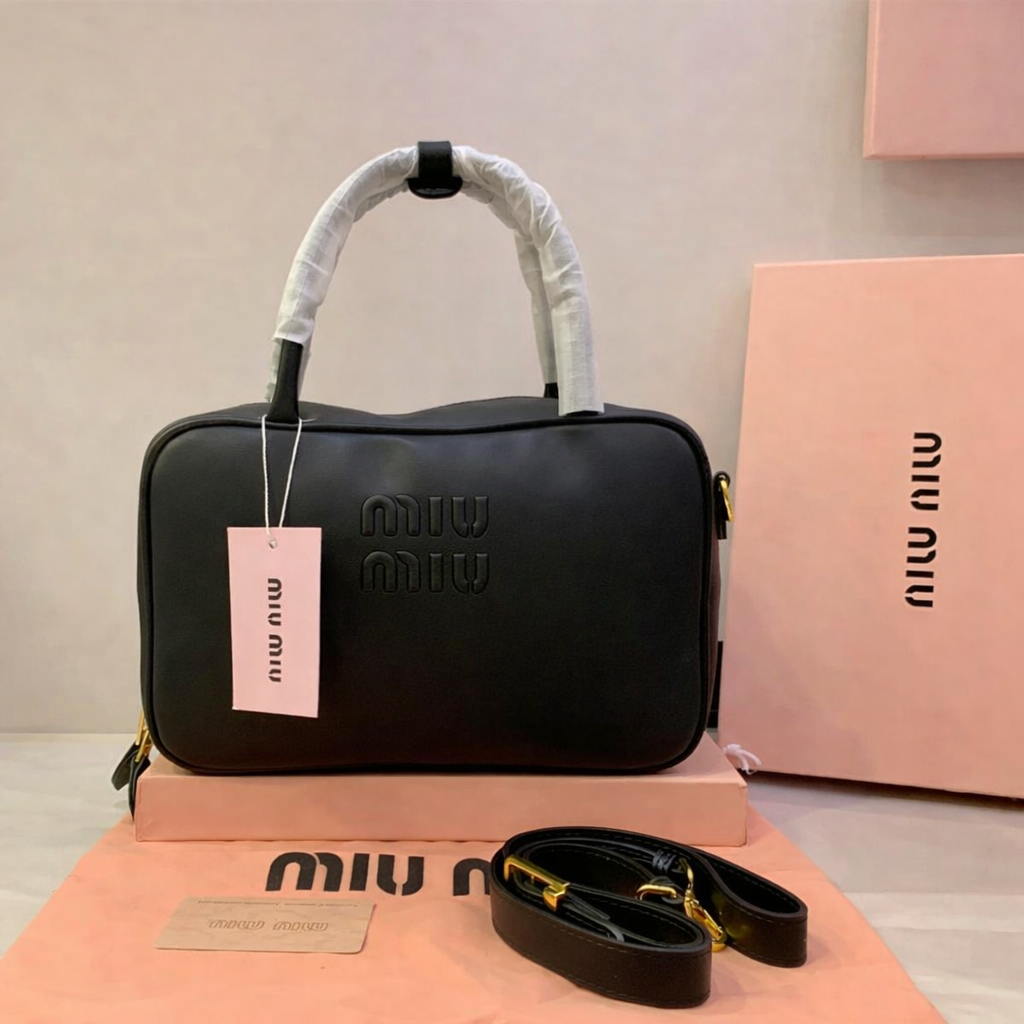 Miu Miu Embossed Logo Top-Handle Shoulder Bag