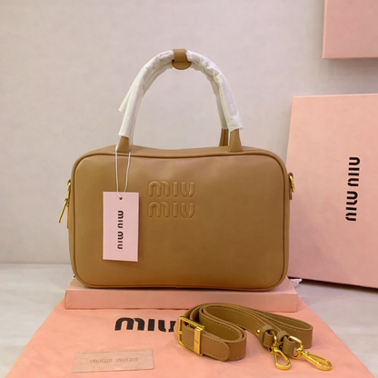 Miu Miu Embossed Logo Top-Handle Shoulder Bag