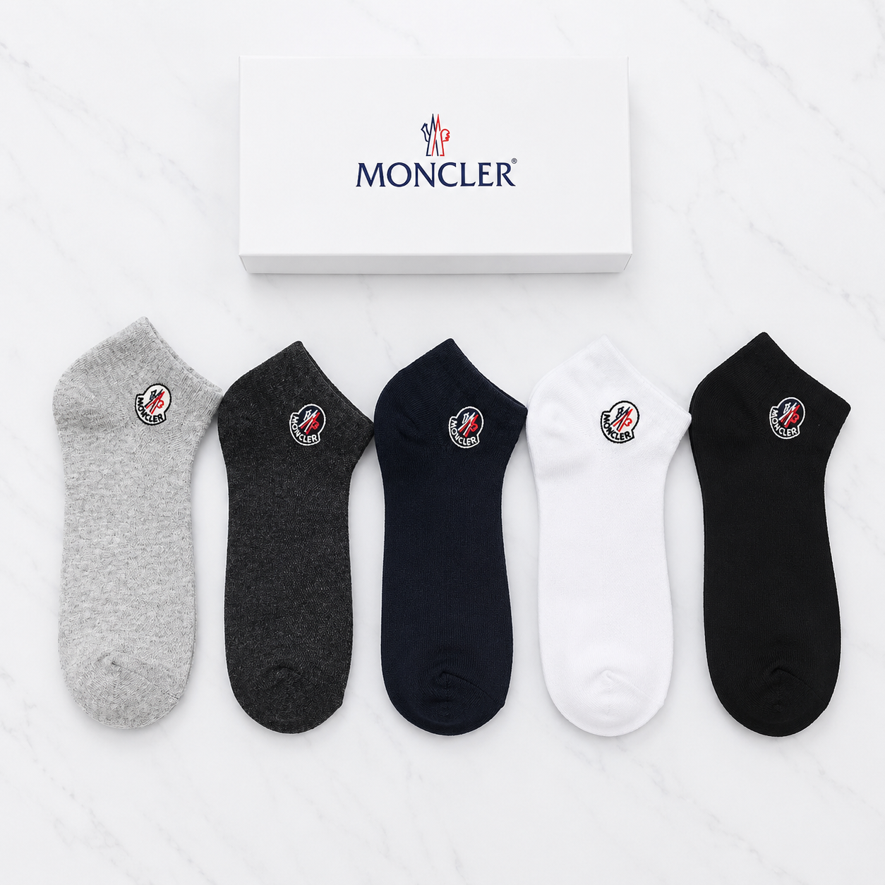 Moncler Logo Patch Premium Ankle Socks