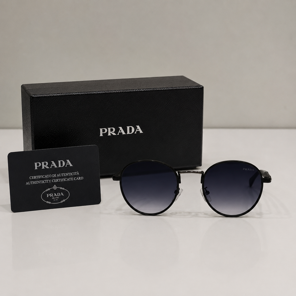 Prada Milano Round Classic Gradient Sunglasse