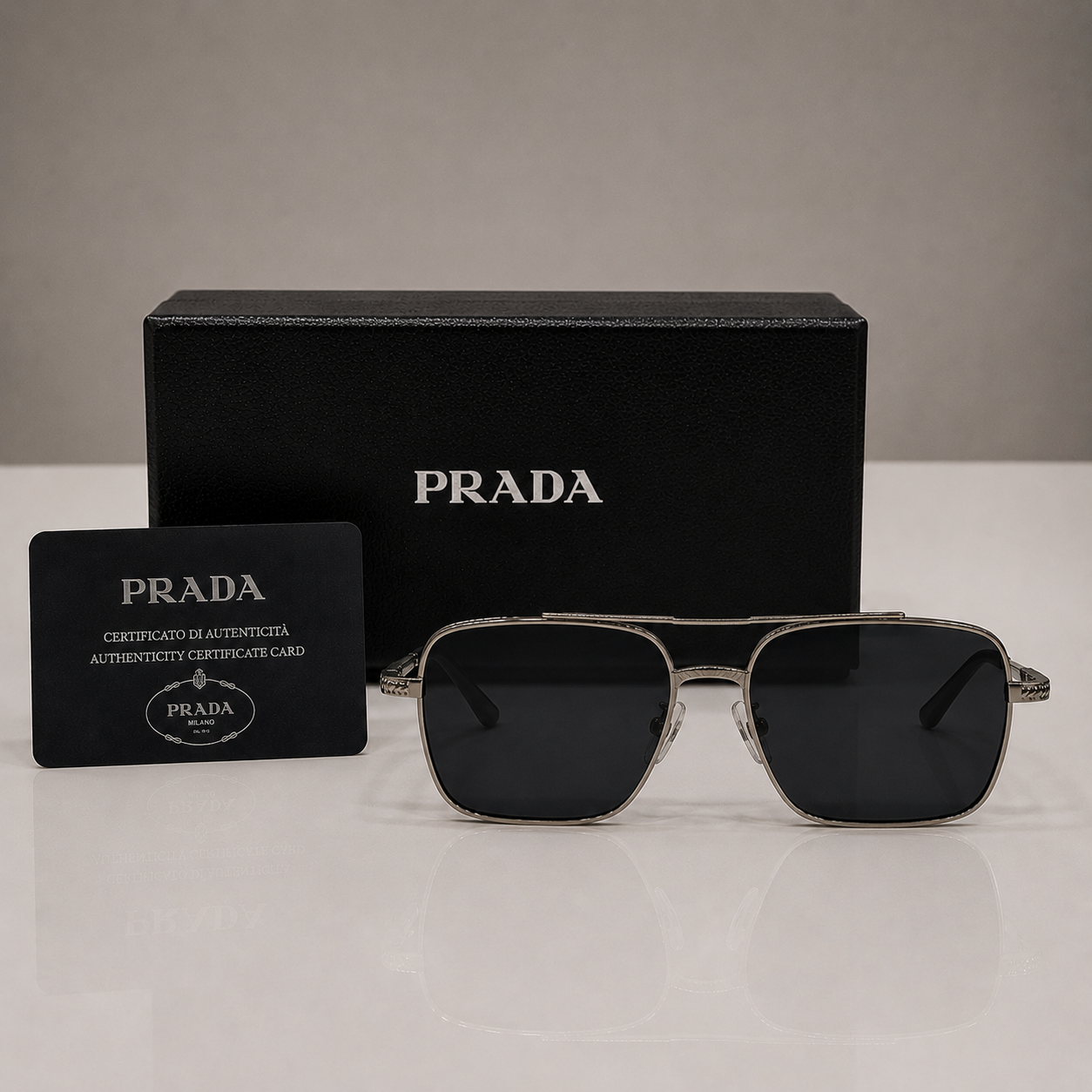 Prada Milano Classic Aviator Square Sunglasses