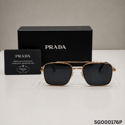 Prada Milano Luxe Square Aviator Sunglasses