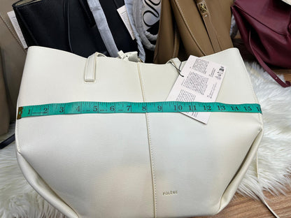 Polène Cyme Large Textured Leather Tote Bag with Pouch