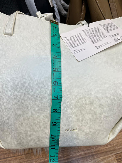 Polène Cyme Large Textured Leather Tote Bag with Pouch