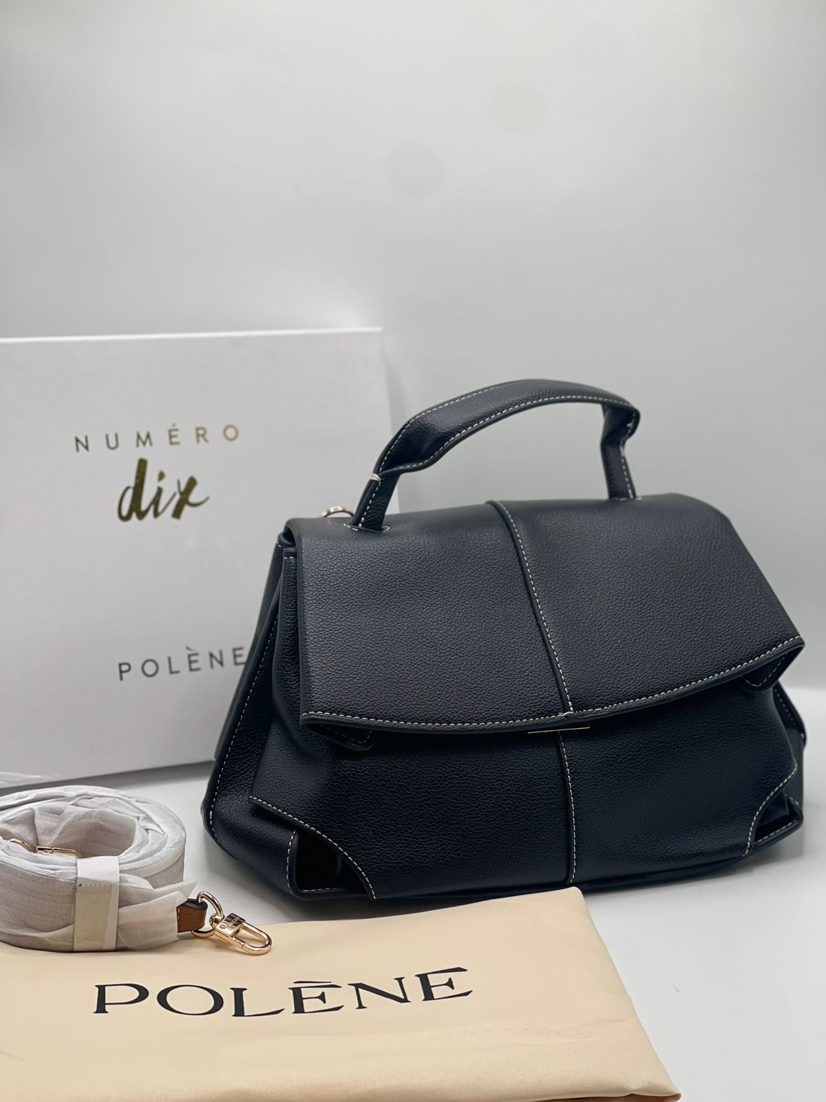 Polène-Inspired Numéro Dix Structured Top Handle Bag