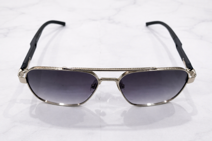 Porsche Rectangular Metal Aviator Sunglasses