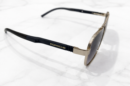 Porsche Rectangular Metal Aviator Sunglasses