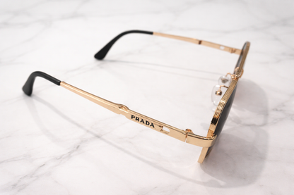 Prada Square Metal Aviator Sunglasses – Brown Gradient