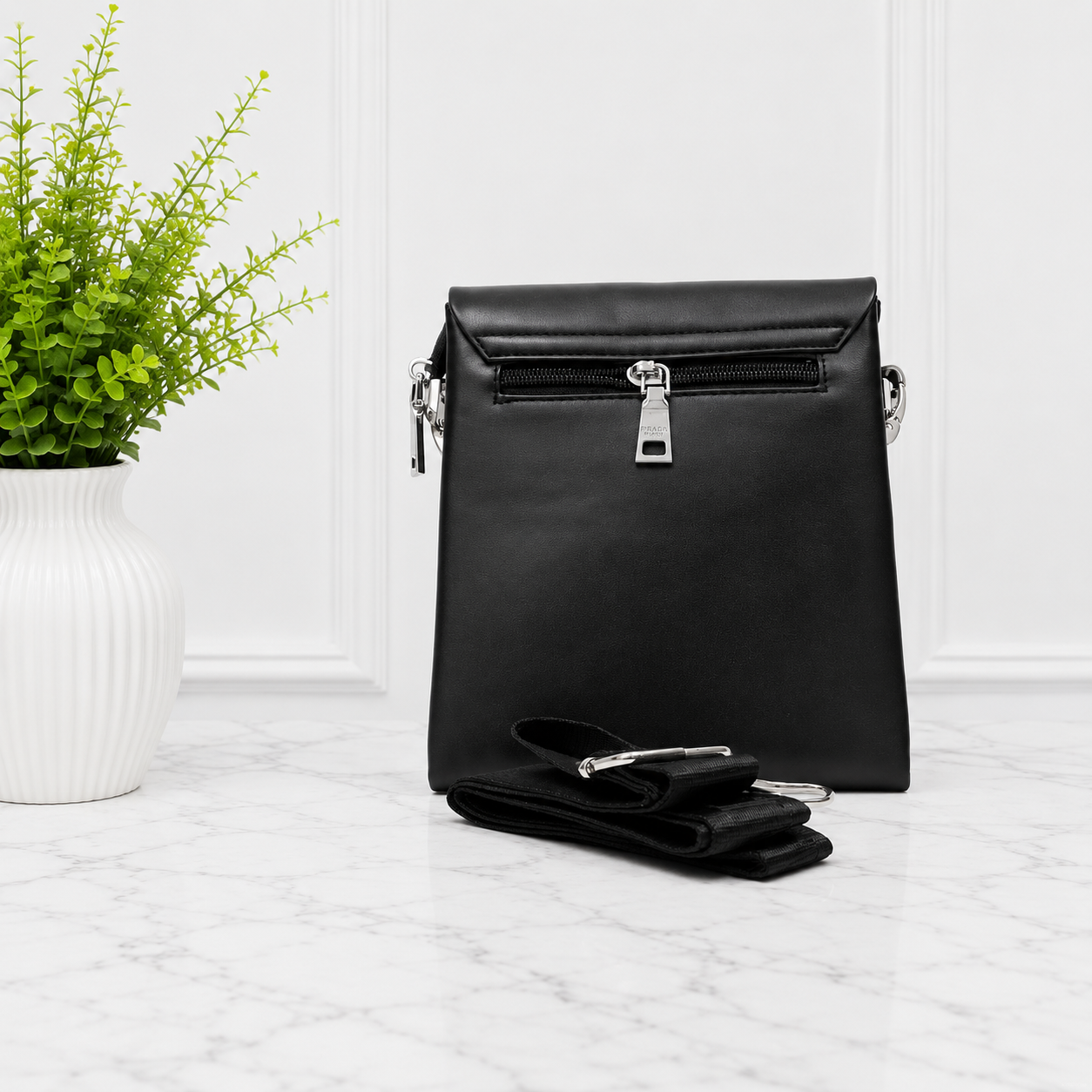 Prada Embossed Leather Crossbody Messenger Bag