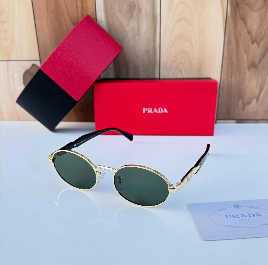 Prada Oval Metal Frame Sunglasses – Classic Retro Shades