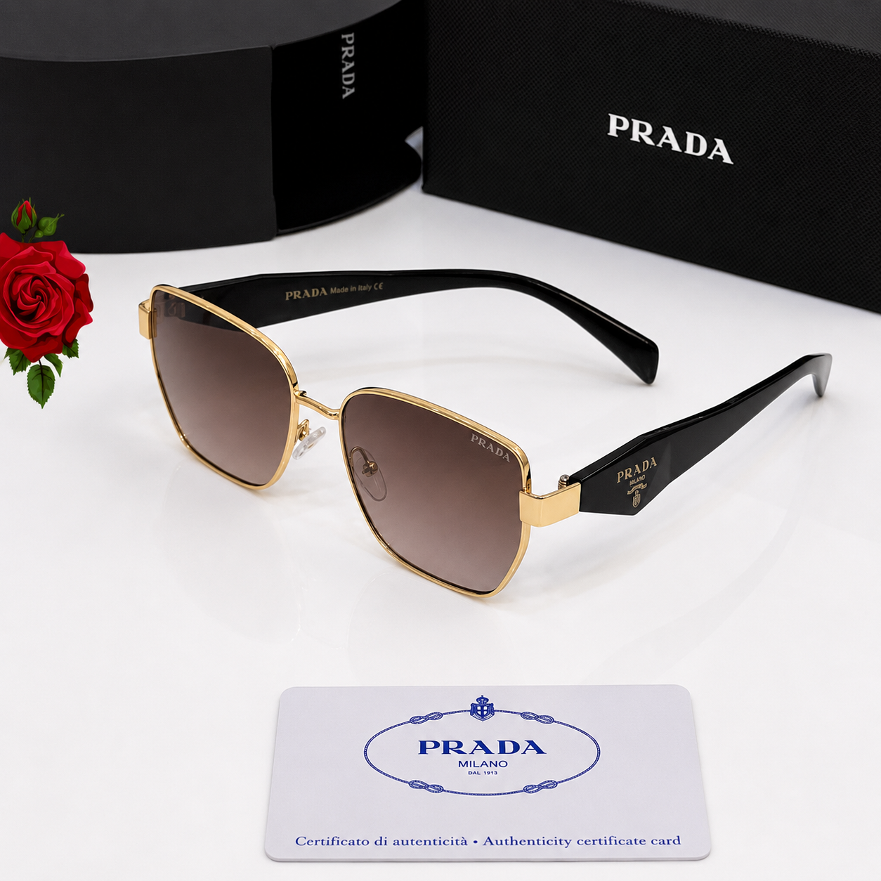 Prada PR Signature Square Sunglasses