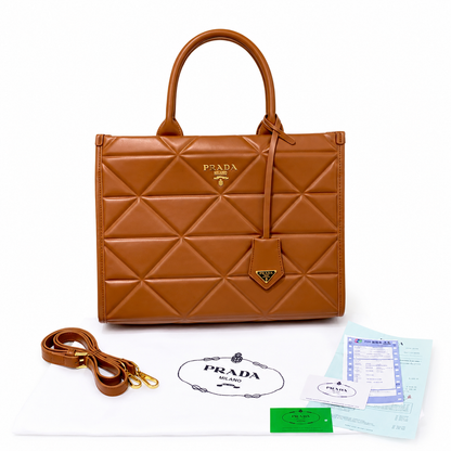 Prada Symbole Leather Tote Bag