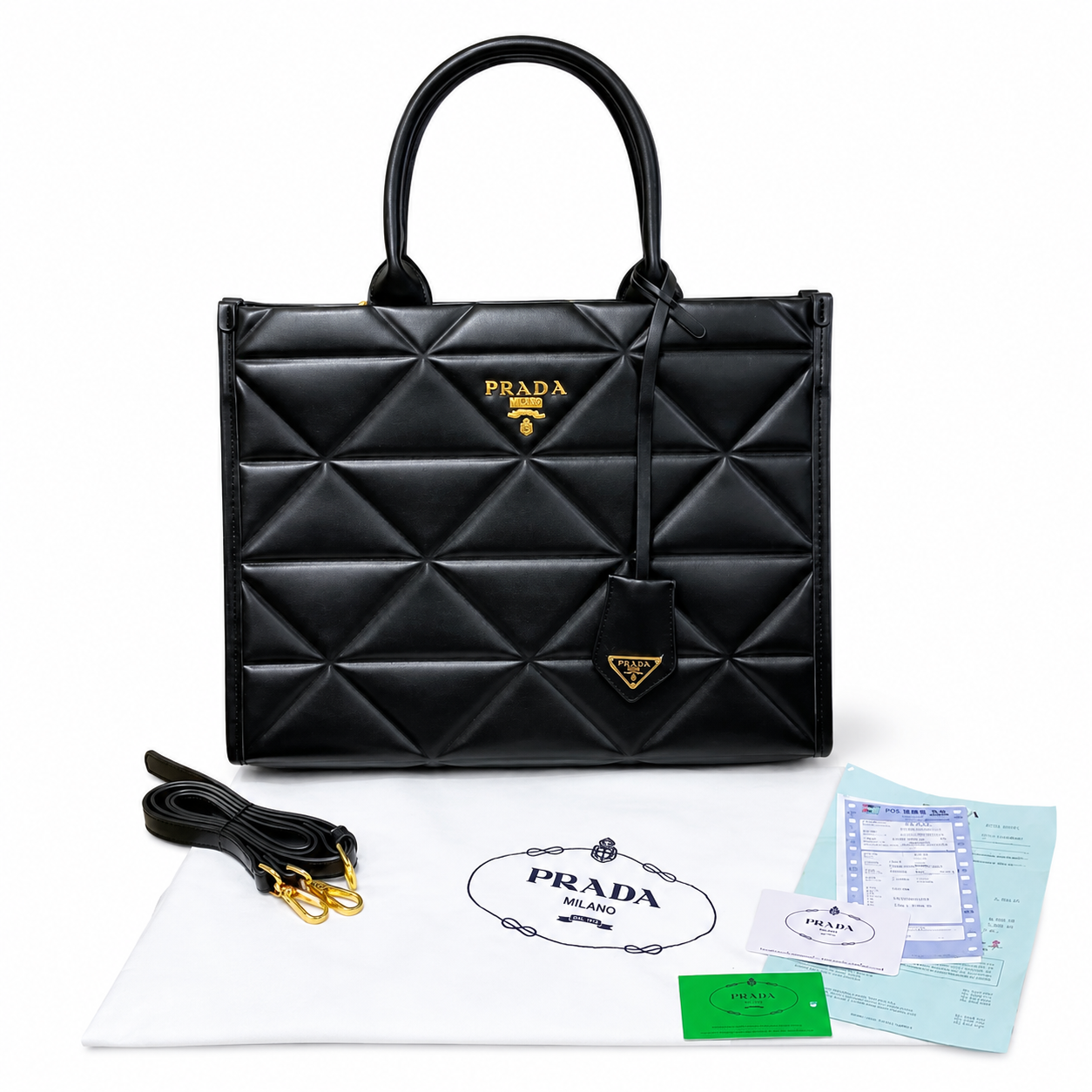 Prada Symbole Leather Tote Bag