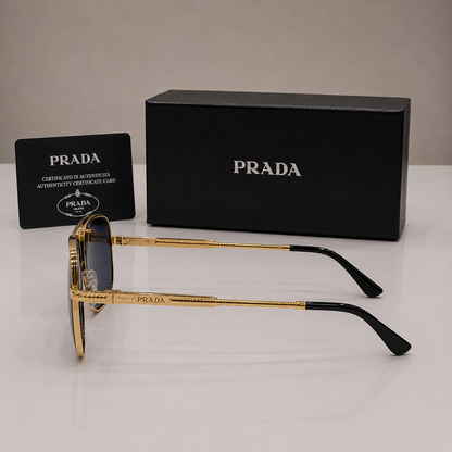 Prada Gold Square Gradient Sunglasses