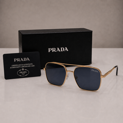 Prada Gold Square Gradient Sunglasses