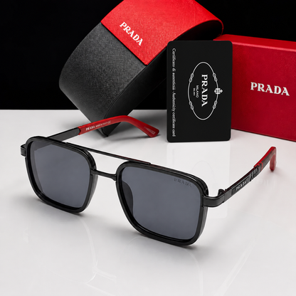 Prada Rectangular Double Bridge Sunglasses