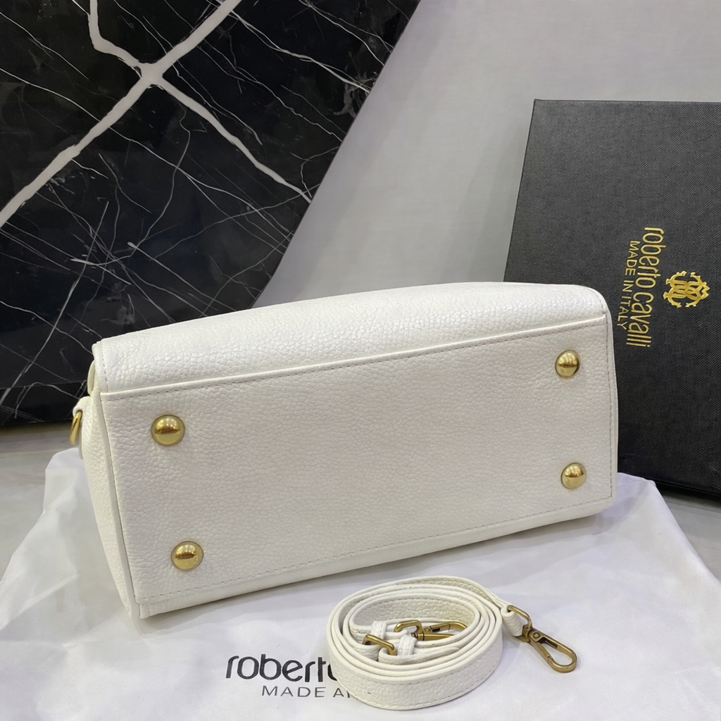 Roberto Cavalli Monogram Crest Top-Handle Shoulder Bag