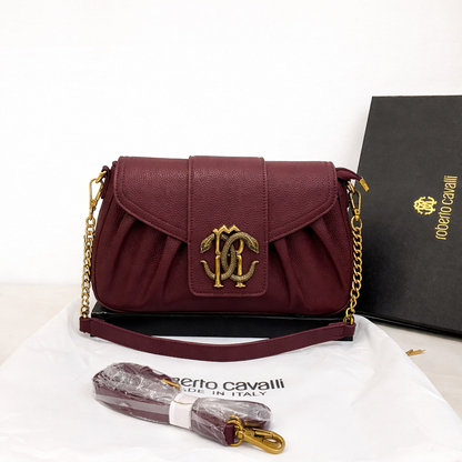 Roberto Cavalli RC Monogram Pleated Shoulder Bag