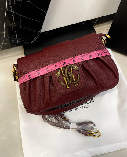 Roberto Cavalli RC Monogram Pleated Shoulder Bag