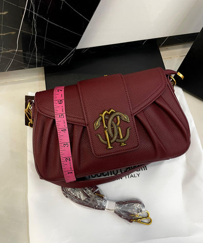 Roberto Cavalli RC Monogram Pleated Shoulder Bag
