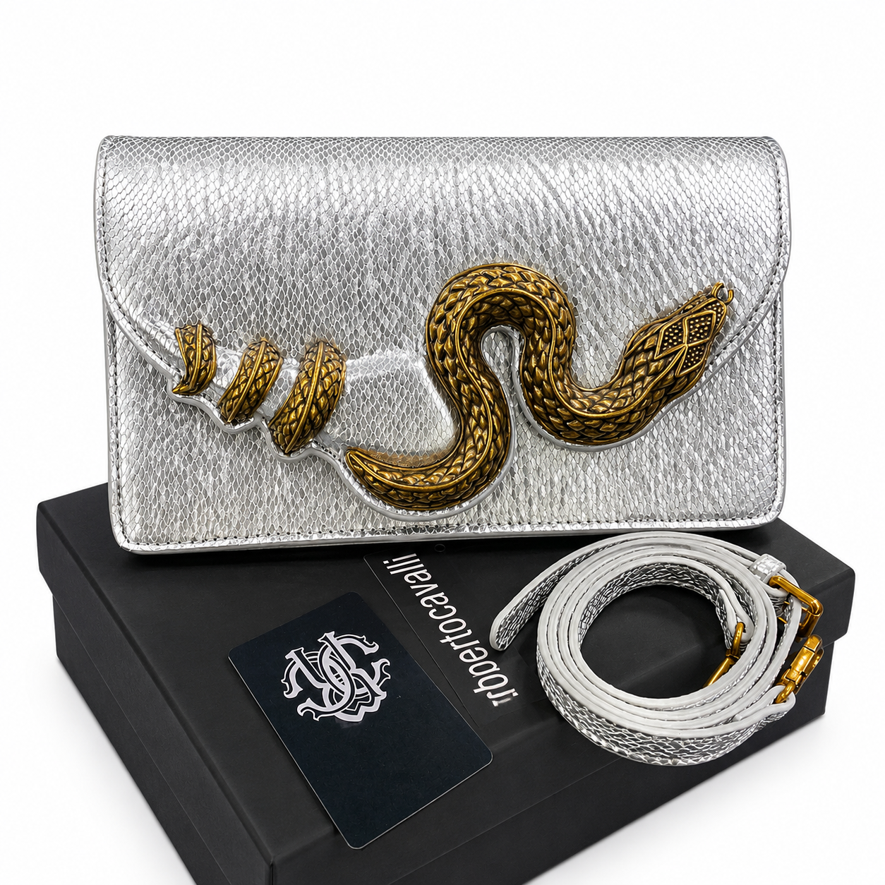 Roberta Snake-Head Python Shoulder Bag