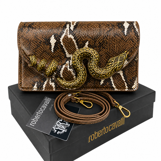 Roberta Snake-Head Python Shoulder Bag
