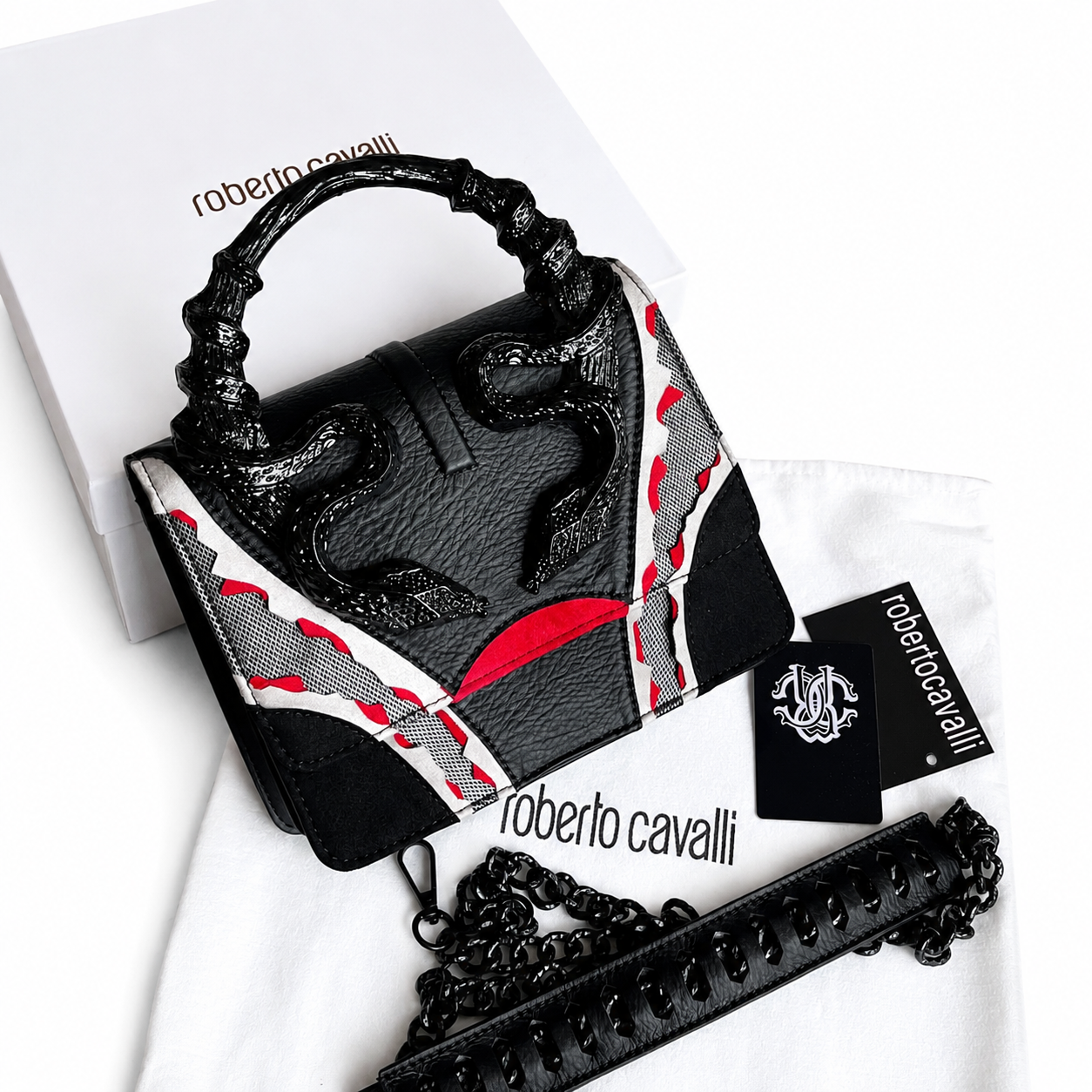 Roberto Cavalli Serpente Mini Top Handle Bag