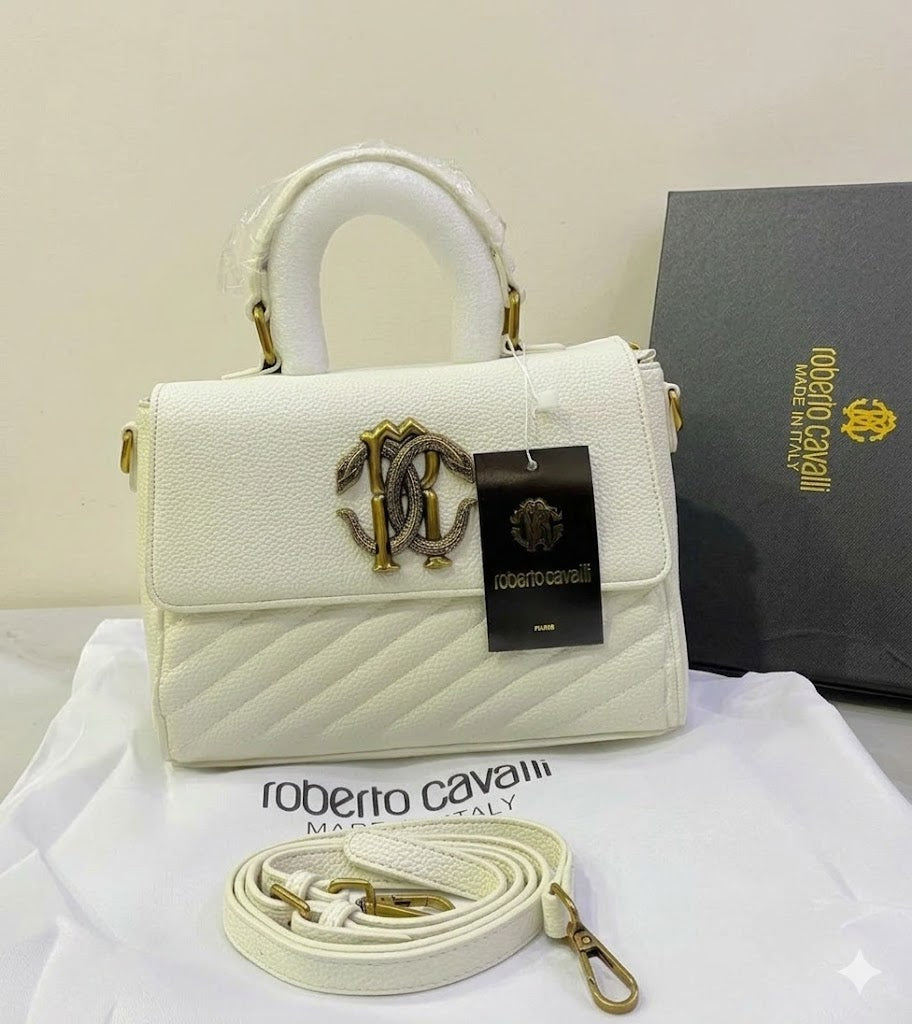 Roberto Cavalli Monogram Crest Top-Handle Shoulder Bag 