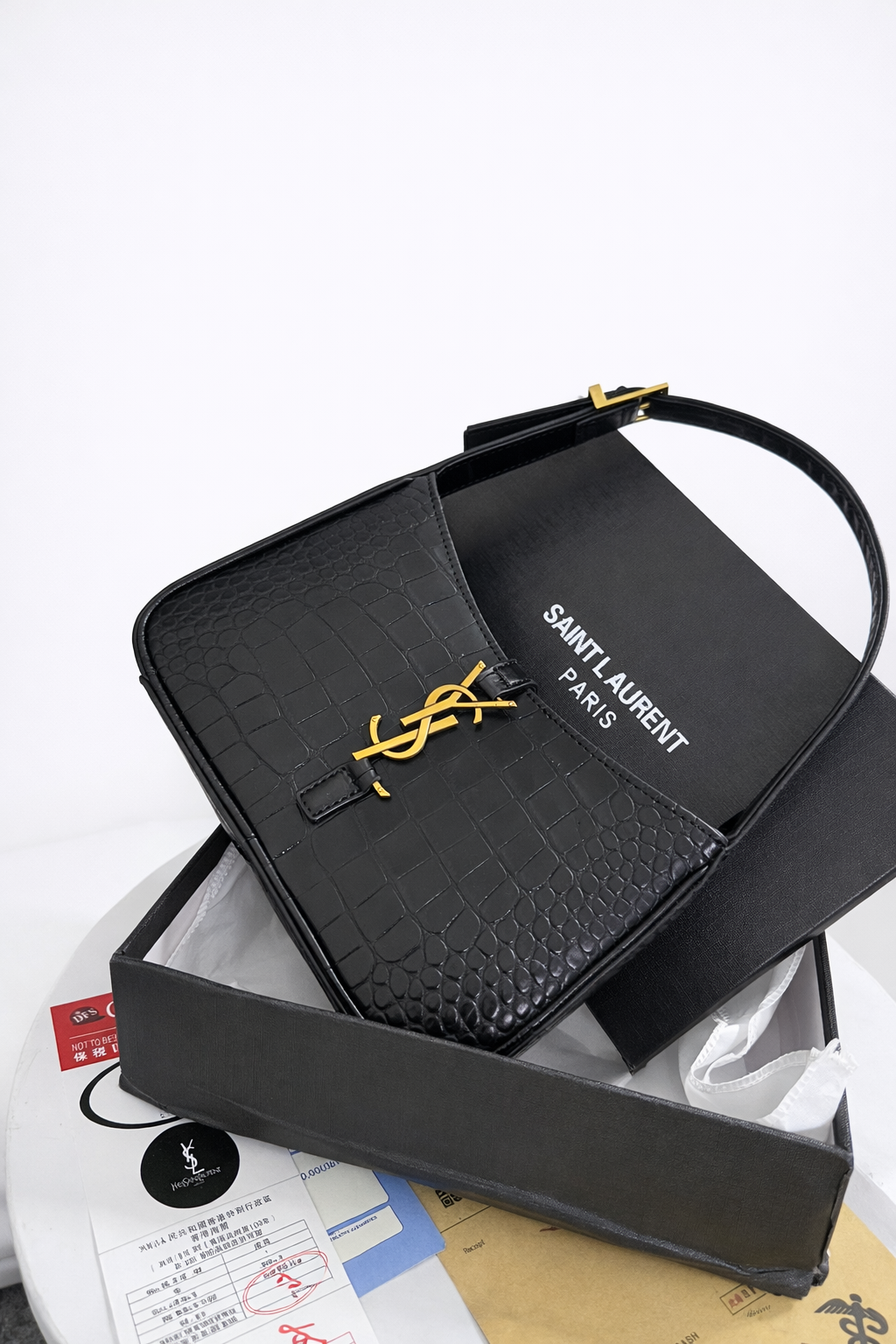 Saint Laurent Le 5 à 7 Hobo Bag (YSL Monogram)