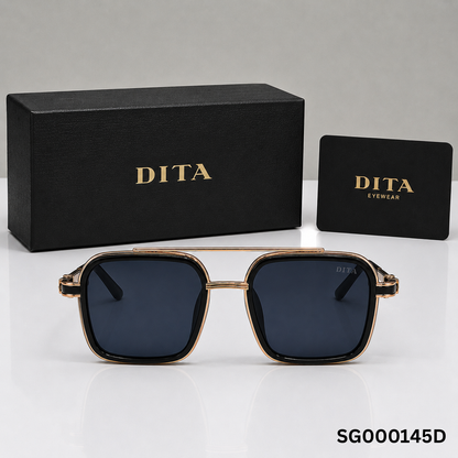 DITA Grand-Evo Square Sunglasses – Black/Gold Edition