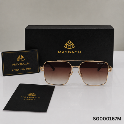Maybach Gold Oversized Navigator Gradient Sunglasses