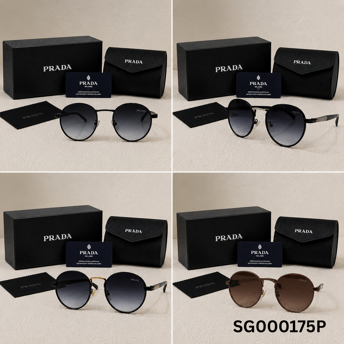Prada Milano Round Classic Gradient Sunglasses