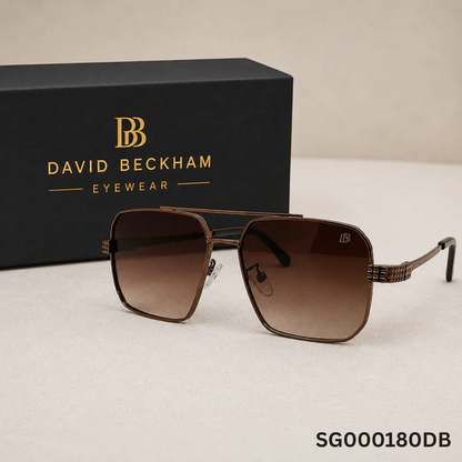 David Beckham Oversized Square Sunglasses – Brown Gradient Edition