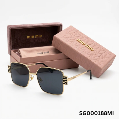 Miu Miu Luxe Square Metal Sunglasses