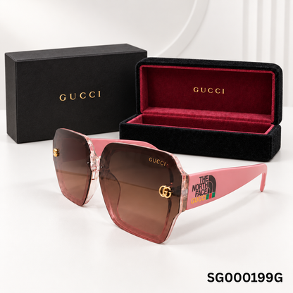 Gucci x The North Face Oversized Square Sunglasses – Pink
