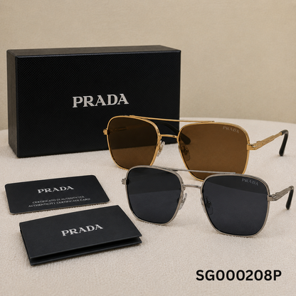 Prada Geometric Metal Sunglasses