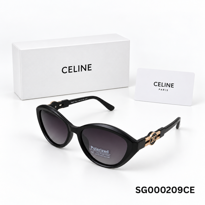 Celine Triomphe Cat-Eye Polarized Sunglasses – Black & Gold