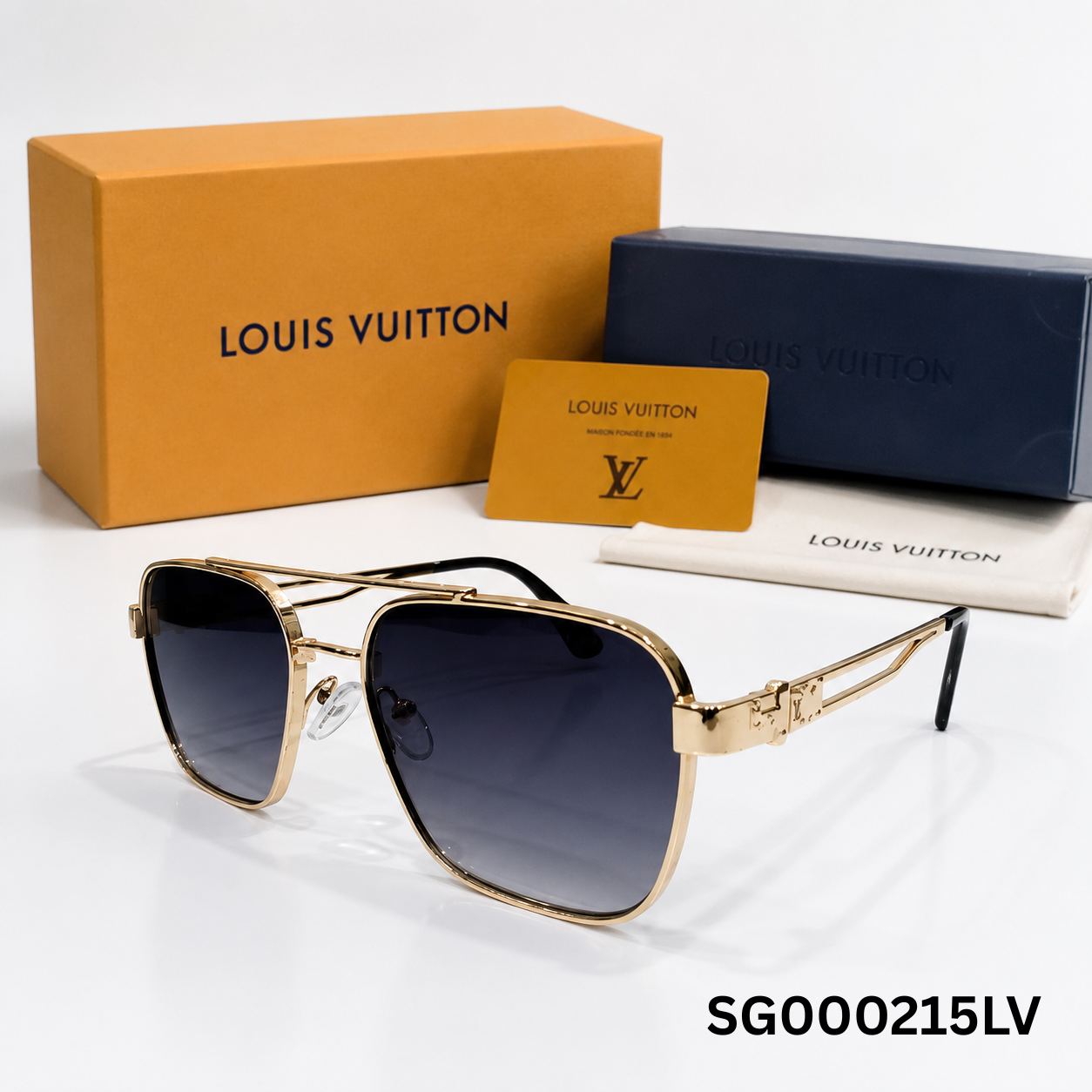 Louis Vuitton Signature Gold Aviator Sunglasses