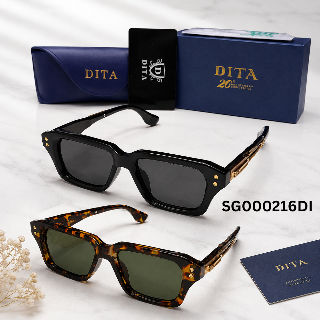 Dita Rectangle Acetate Sunglasses Style