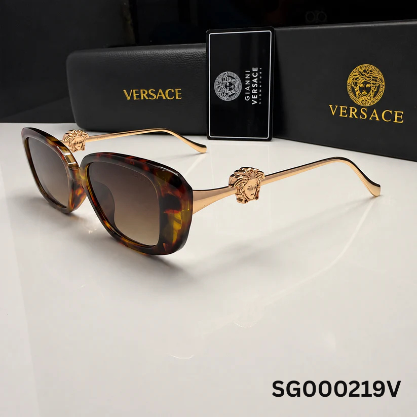 Versace Medusa Tortoiseshell Square Sunglasses