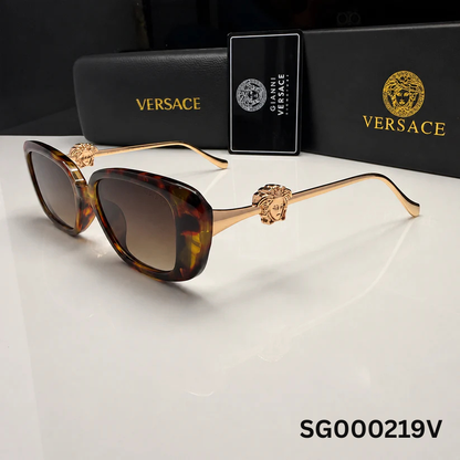 Versace Medusa Tortoiseshell Square Sunglasses