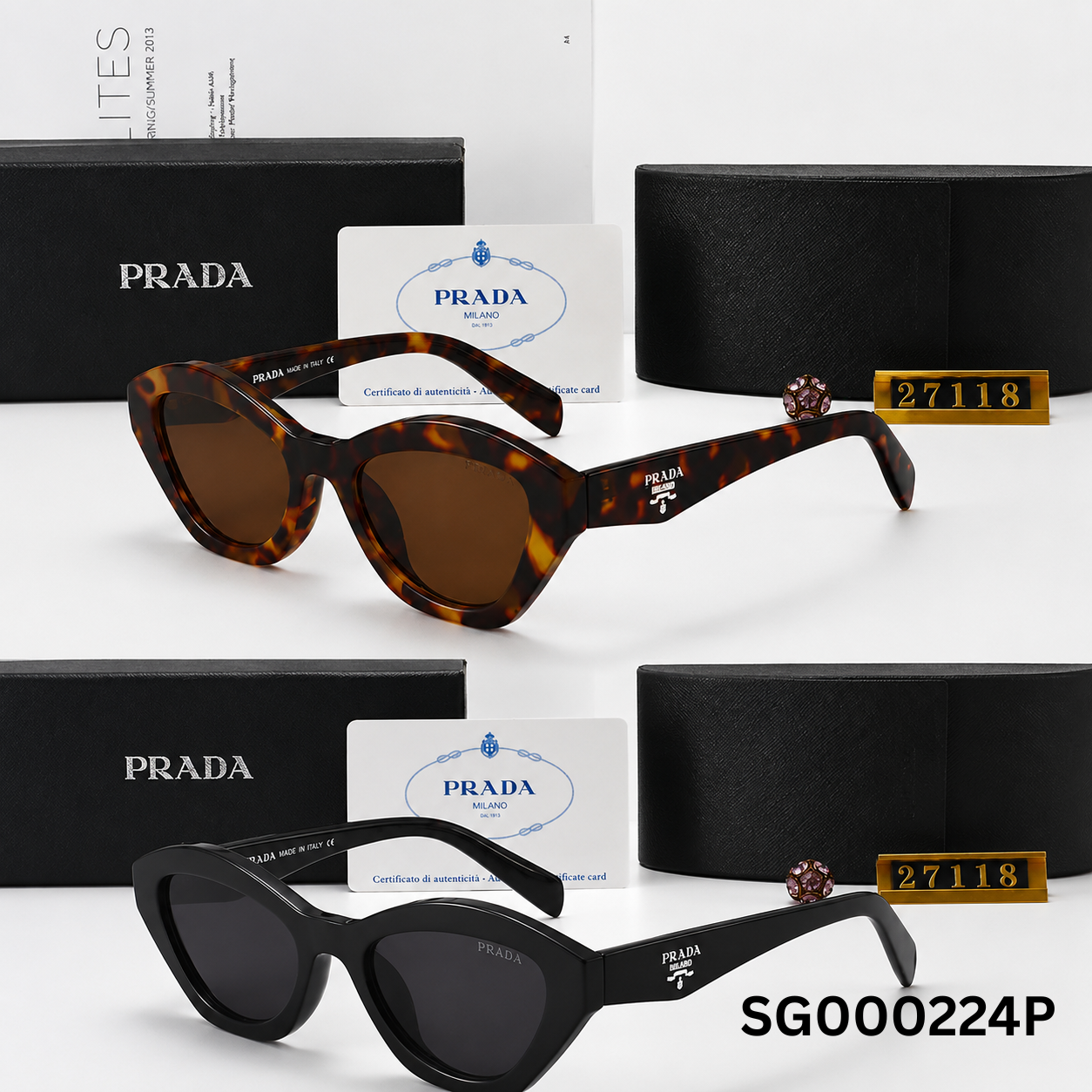 Prada Milano Classic Cat-Eye Sunglasses