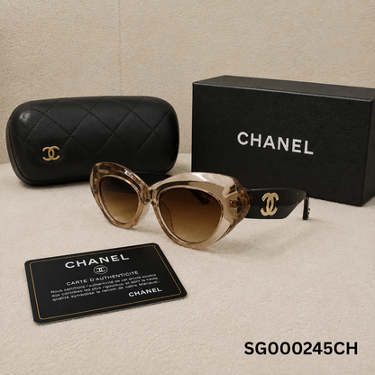 Chanel Crystal Beige Butterfly Sunglasses
