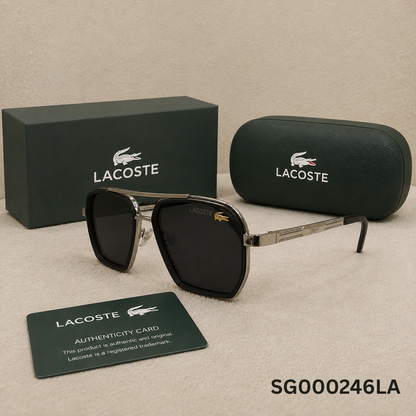 Lacoste Signature Oversized Square Sunglasses