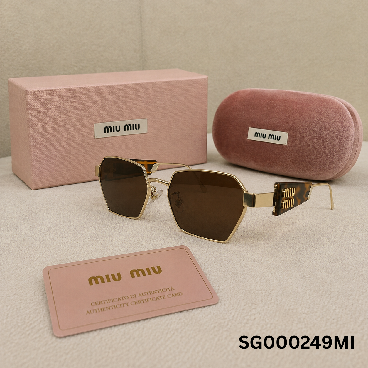 Miu Miu Luxe Geometric Metal Sunglasses