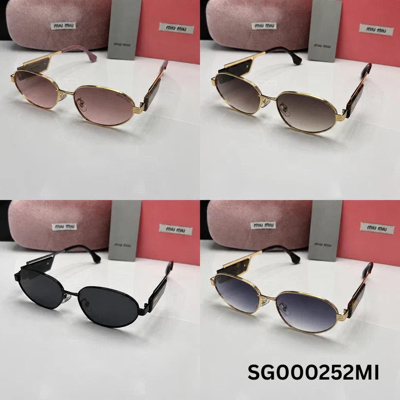 Miu Miu Luxe Oval Metal Sunglasses