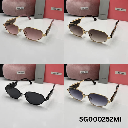 Miu Miu Luxe Oval Metal Sunglasses