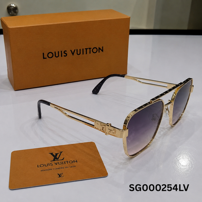 Louis Vuitton Signature Gold Navigator Sunglasses