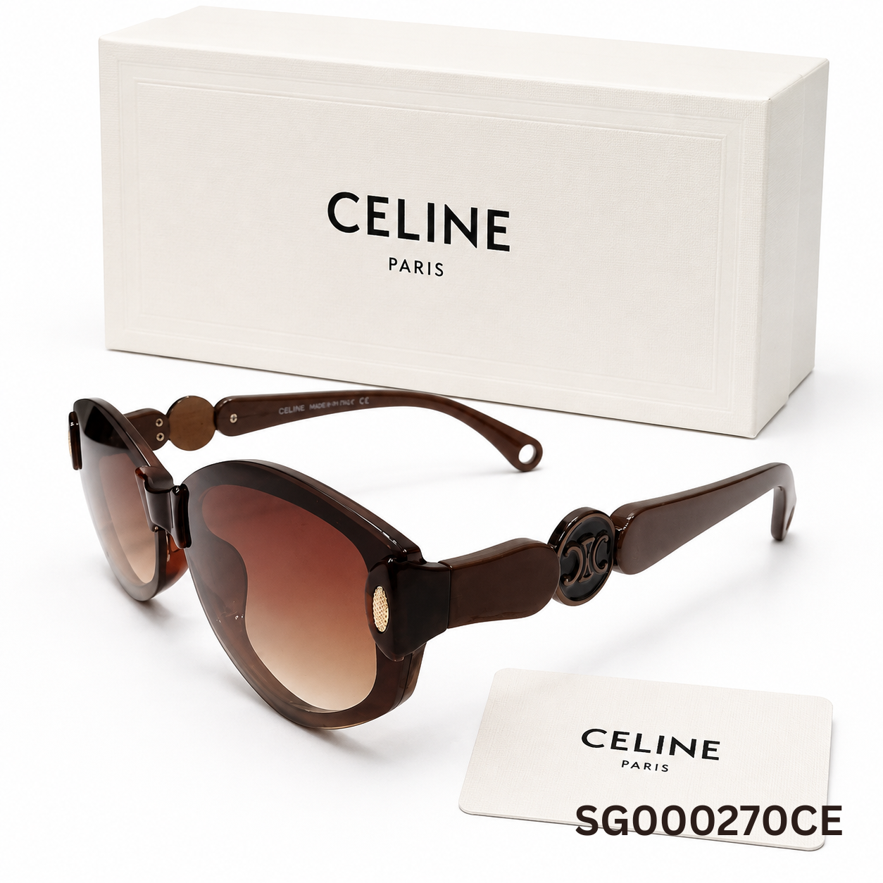 Celine Triomphe Sculpted Sunglasses – Brown Gradient