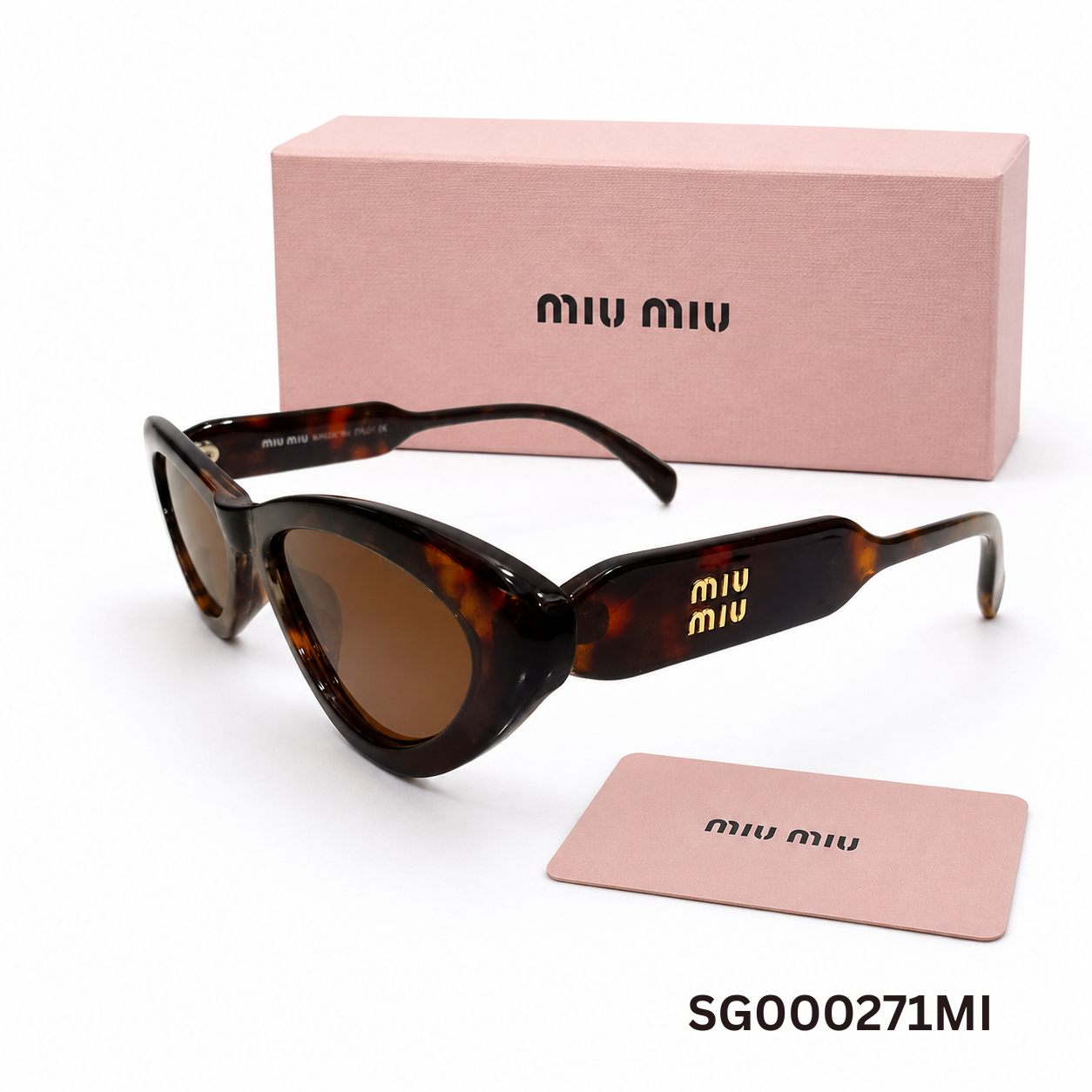 Miu Miu Tortoiseshell Cat-Eye Sunglasses – Brown